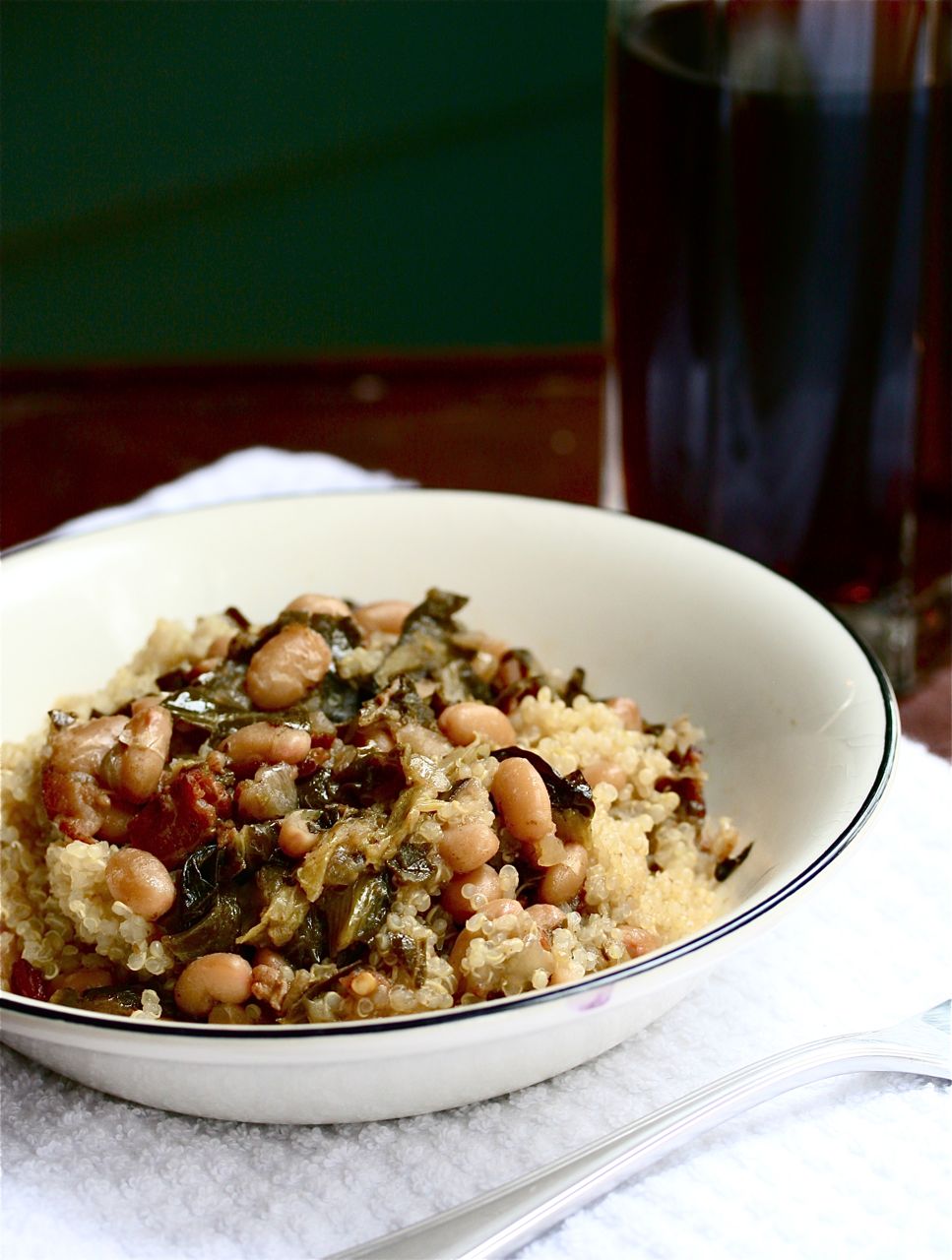 vita nostra Collards, (Bacon), White Beans and Quinoa