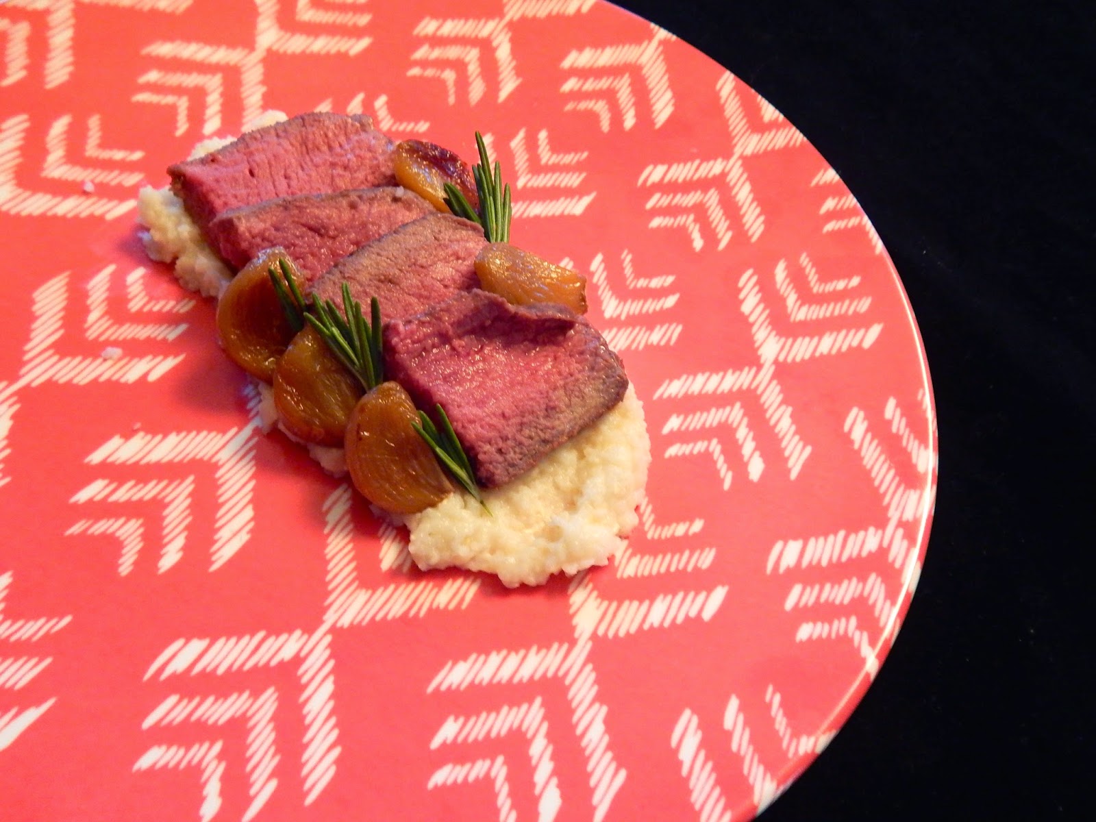 The Nerdy Chef Rosemary Lamb Chops with Grits and Roasted Garlic