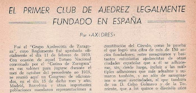 Recorte de parte del artículo de José Juncosa Molins acerca del primer club legalmente constituido