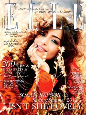 Sonam Kapoor Elle Cover1 - Sonam Kapoor on the cover of Elle India March 2012