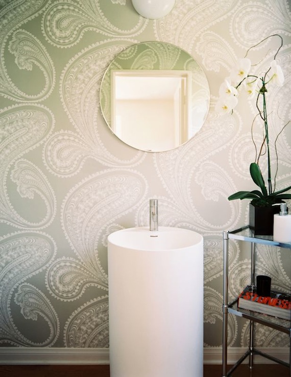 Just a Touch of Gray Wallpaper Powder Rooms