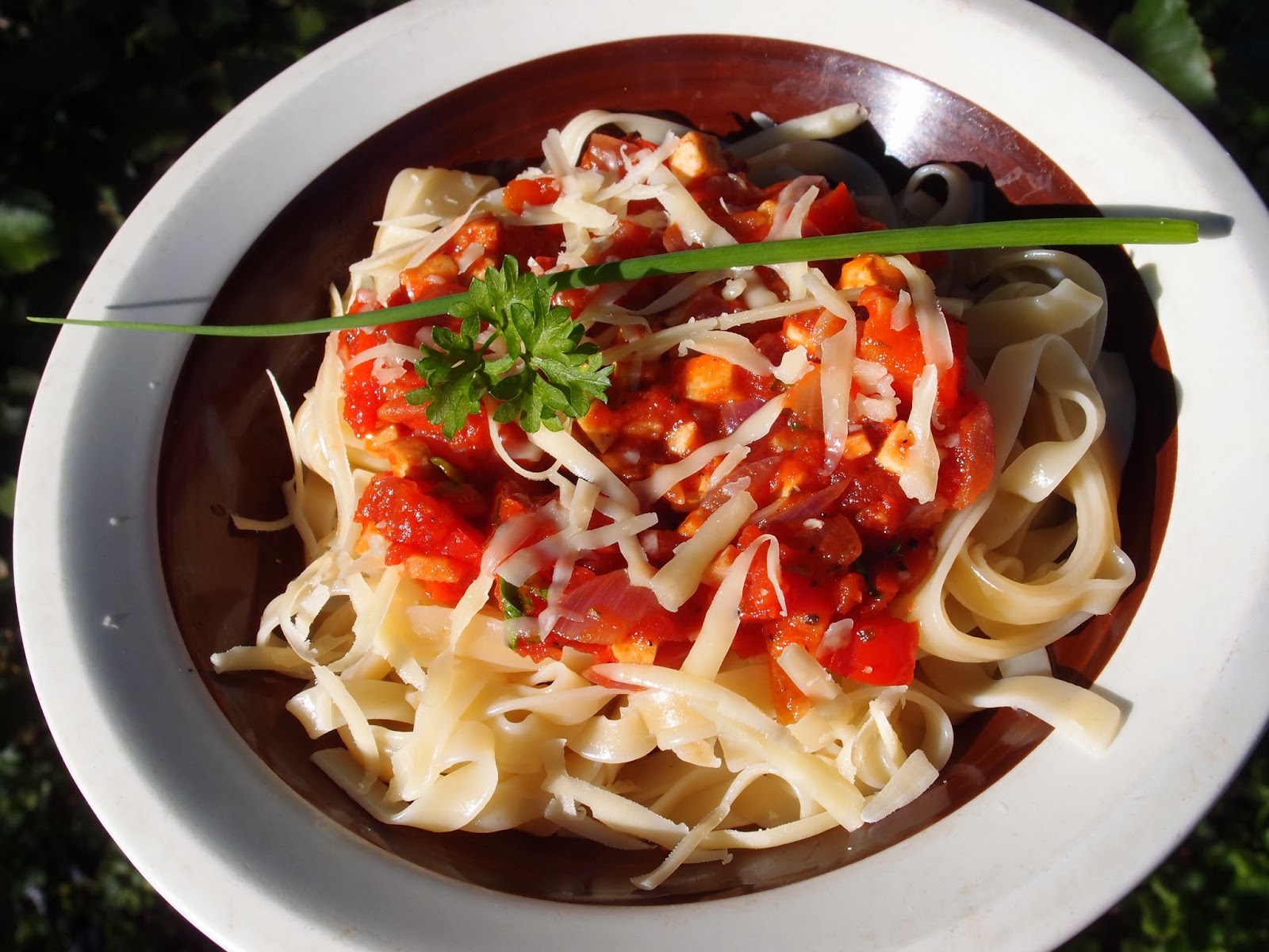The VegHog Tofu & tomato pasta sauce