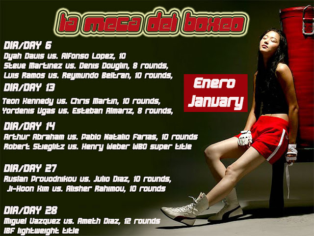 calendario de peleas mes enero/febrero 2012 LAMECA+ENERO