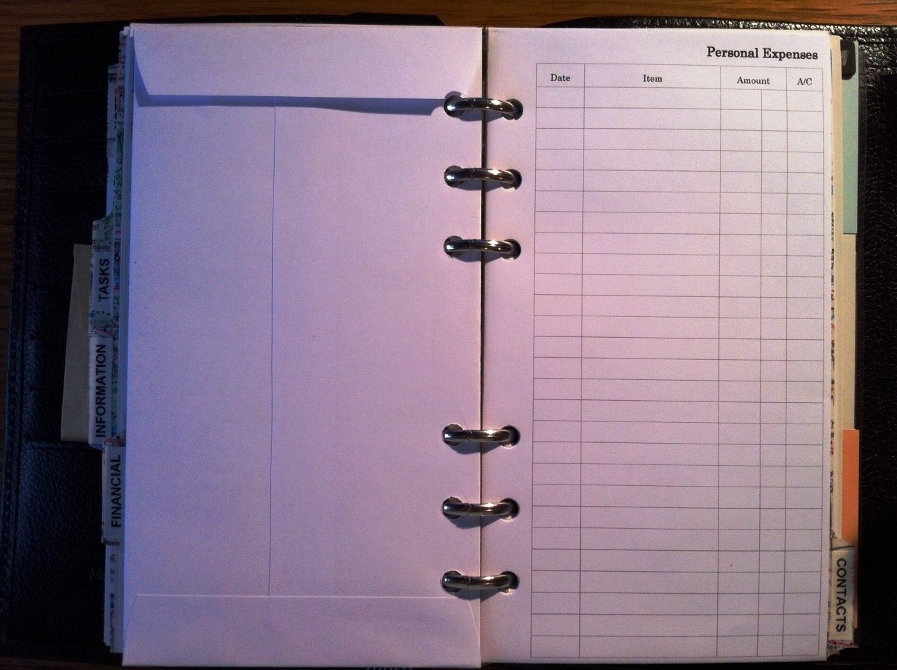 My Life All in One Place Expenses envelopes for the Filofax Personal