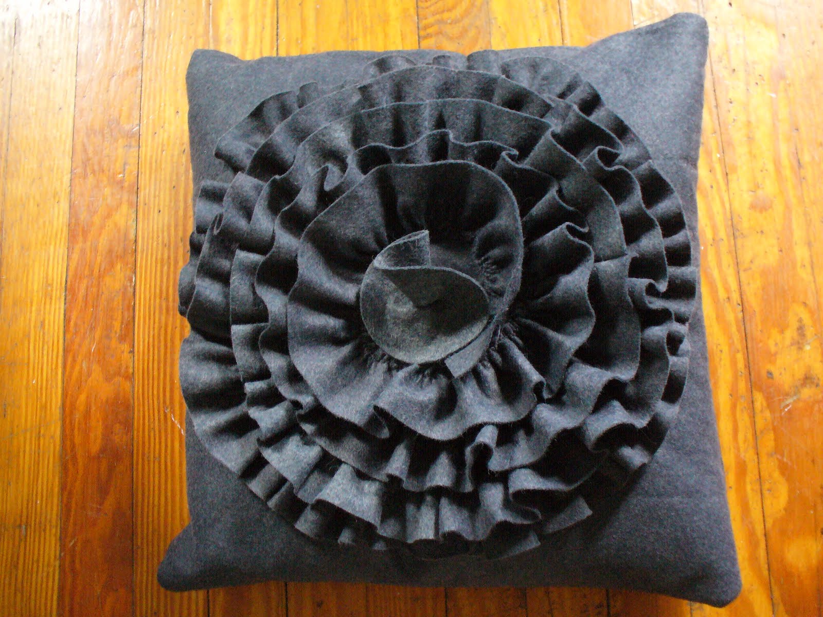 The Feisty Redhead Ruffle Flower Pillow