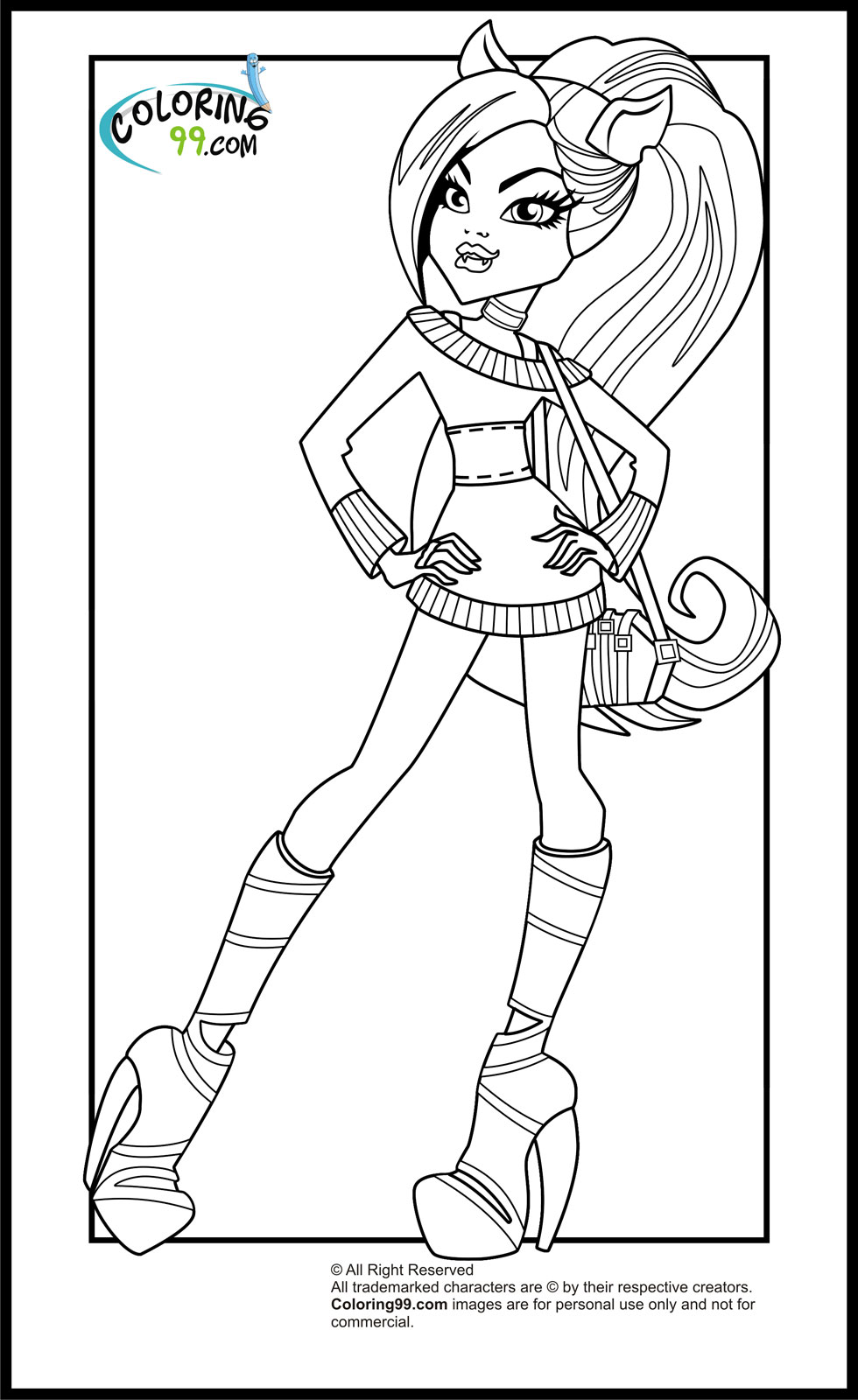 Monster High Clawdeen Wolf Coloring Pages | Minister Coloring
