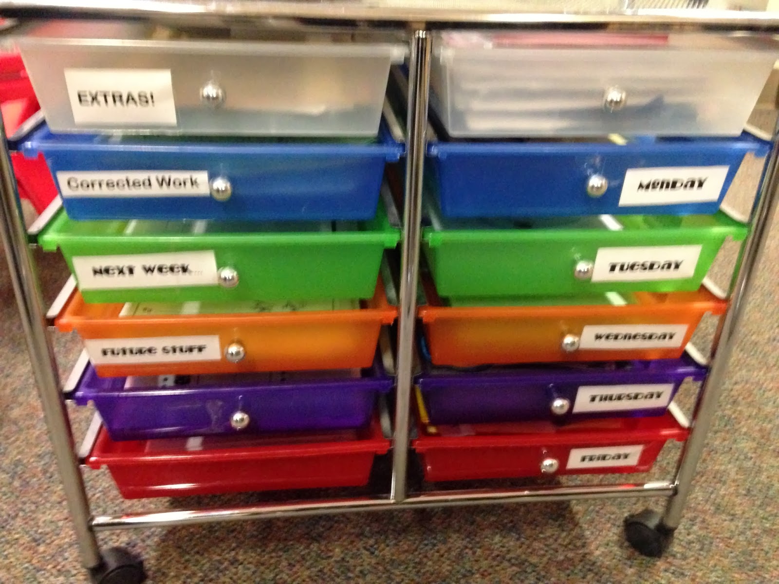 Classroom Cart Organization Organized Classroom
