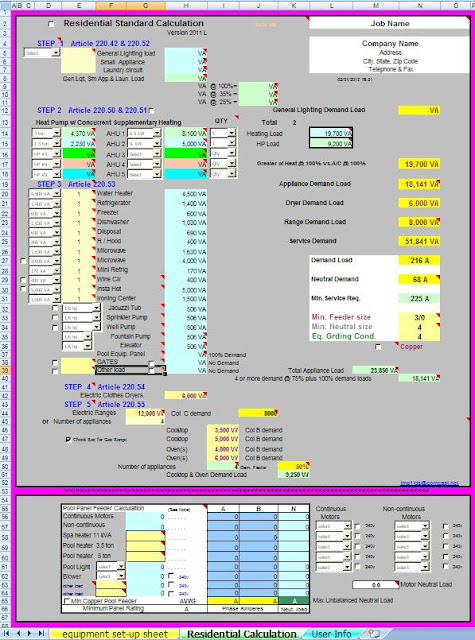 Electrical Calculations Sheet -Main ~ Electrical Knowhow