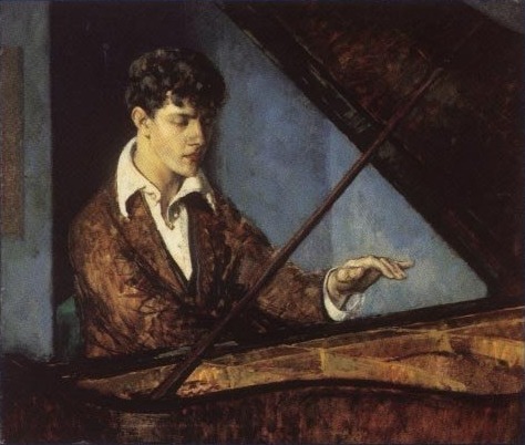 Leon Kroll, Leo Ornstein at the Piano, huile sur toile, 1918, Art Institute of Chicago