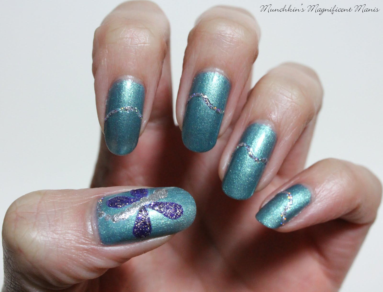 dragonfly nail design for summer
