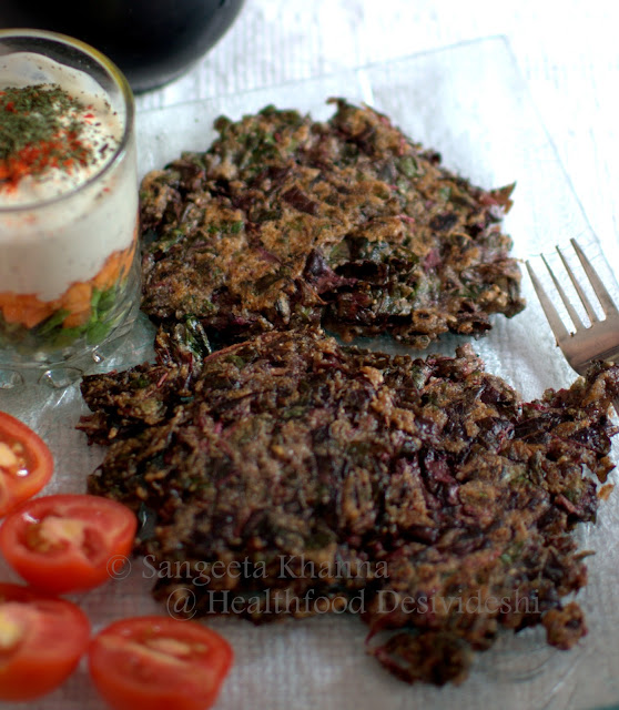 amaranth leaves and buckwheat flour savory pancakes for navtratri