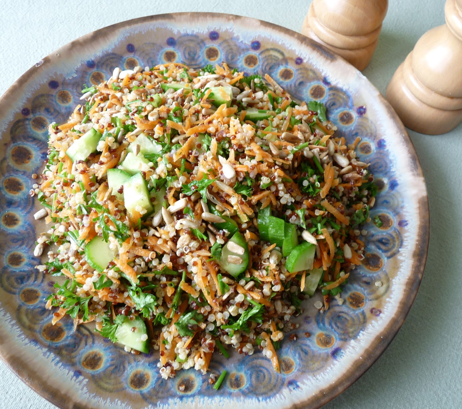 Seasonal Ontario Food Carrot, Parsley & Quinoa Salad with Sunflower Seeds