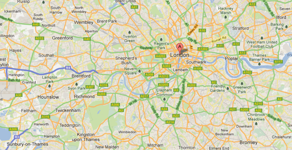 Malagueña en Londres Zonas verdes