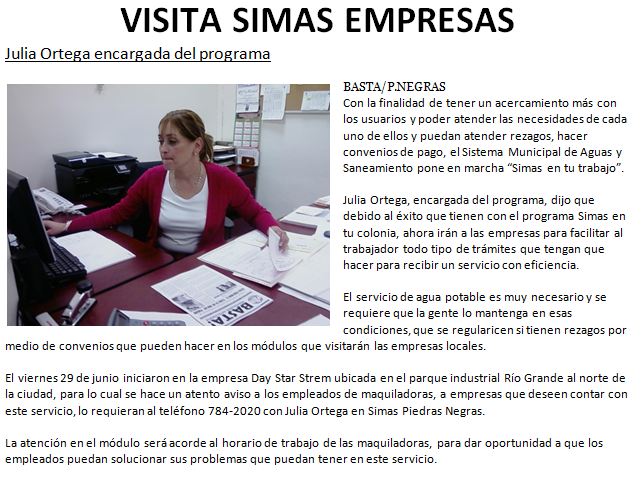 Visita Simas Empresas