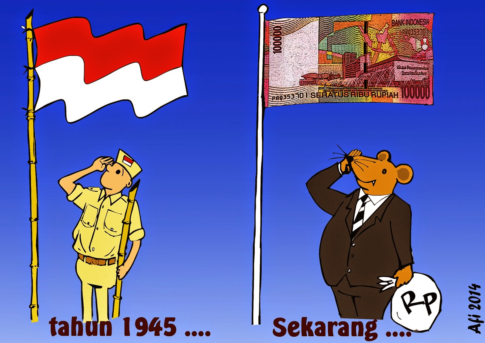 Kalong Kartun Hormat Rupiah Kalong Kartun Hormat Rupiah