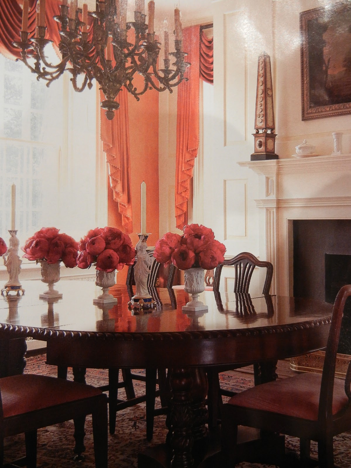 Obelisk Decorating Obelisks in the dining room