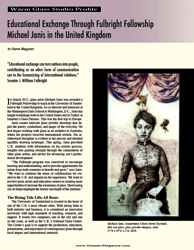 Glass Art Magazine features Fulbright Scholars Michael Janis & Tim Tate