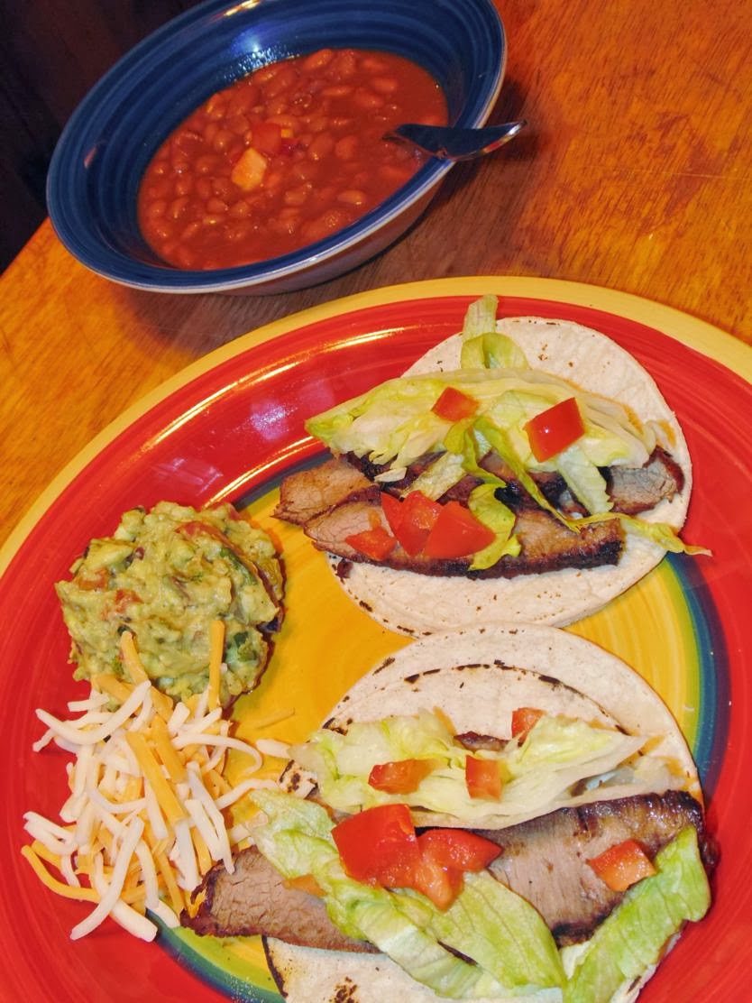 Cookin' It Up In Texas Flat Iron Steak Street Tacos and Roasted Pepper