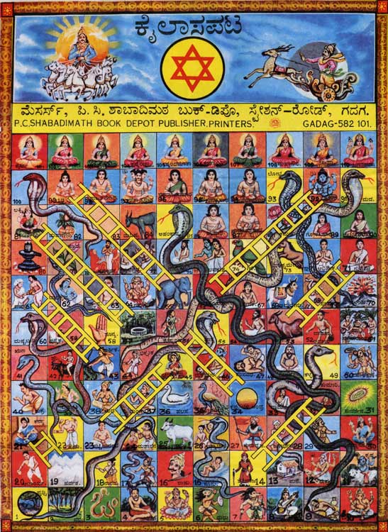 Traditional Board Games of India Kailasa Pata A Version of Snakes