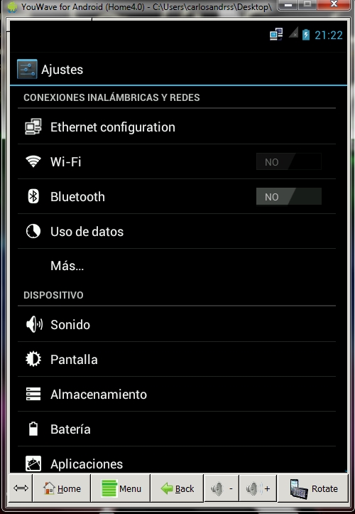 YouWave 4.0.1 Emulador de Android para Windows Español 