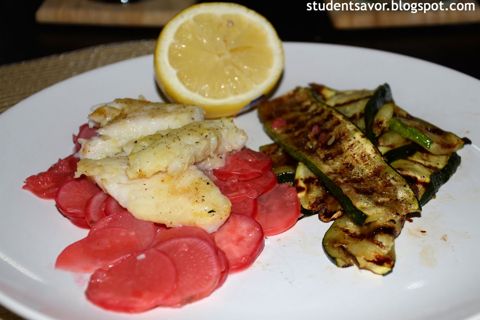 STUDENT SAVOR LemonGrilled Pangasius with Radish Sauce