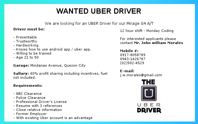 wanted uber driver philippines uber manila driver tips