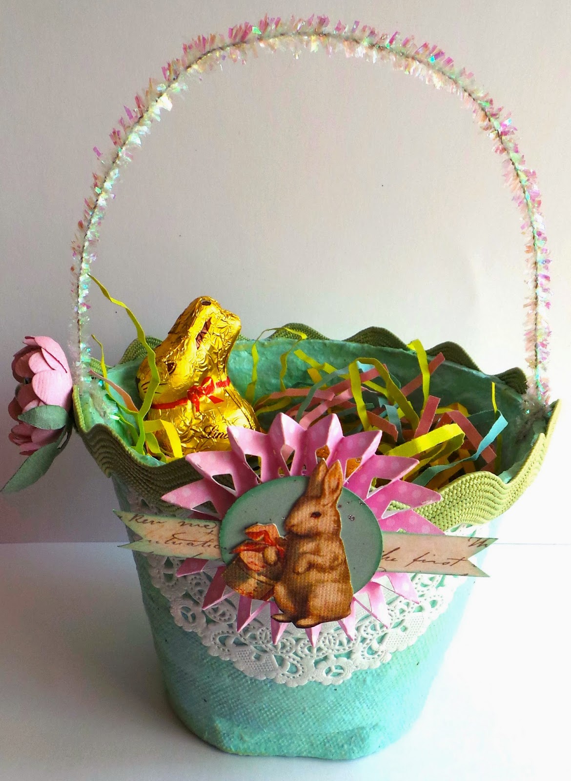 Creative Addiction to Paper Garden Bunny Basket