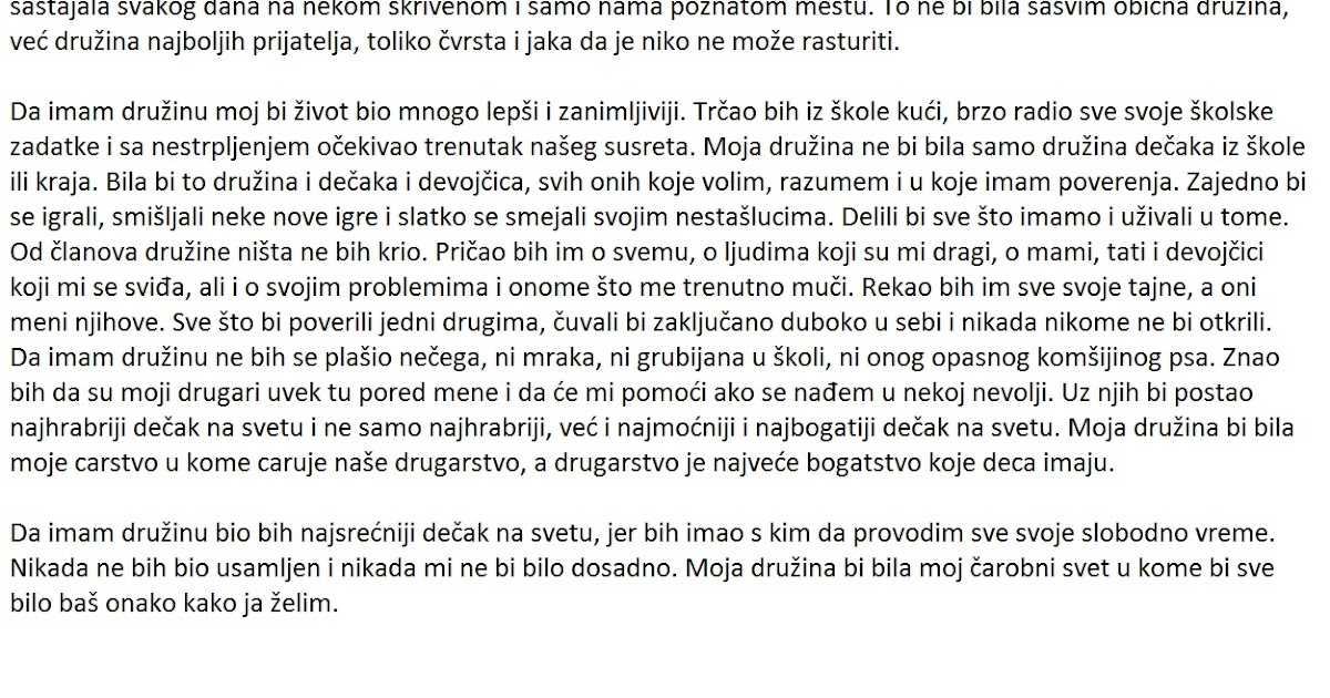 Razmisljam o Sastav Pismeni Sastav iz srpskog