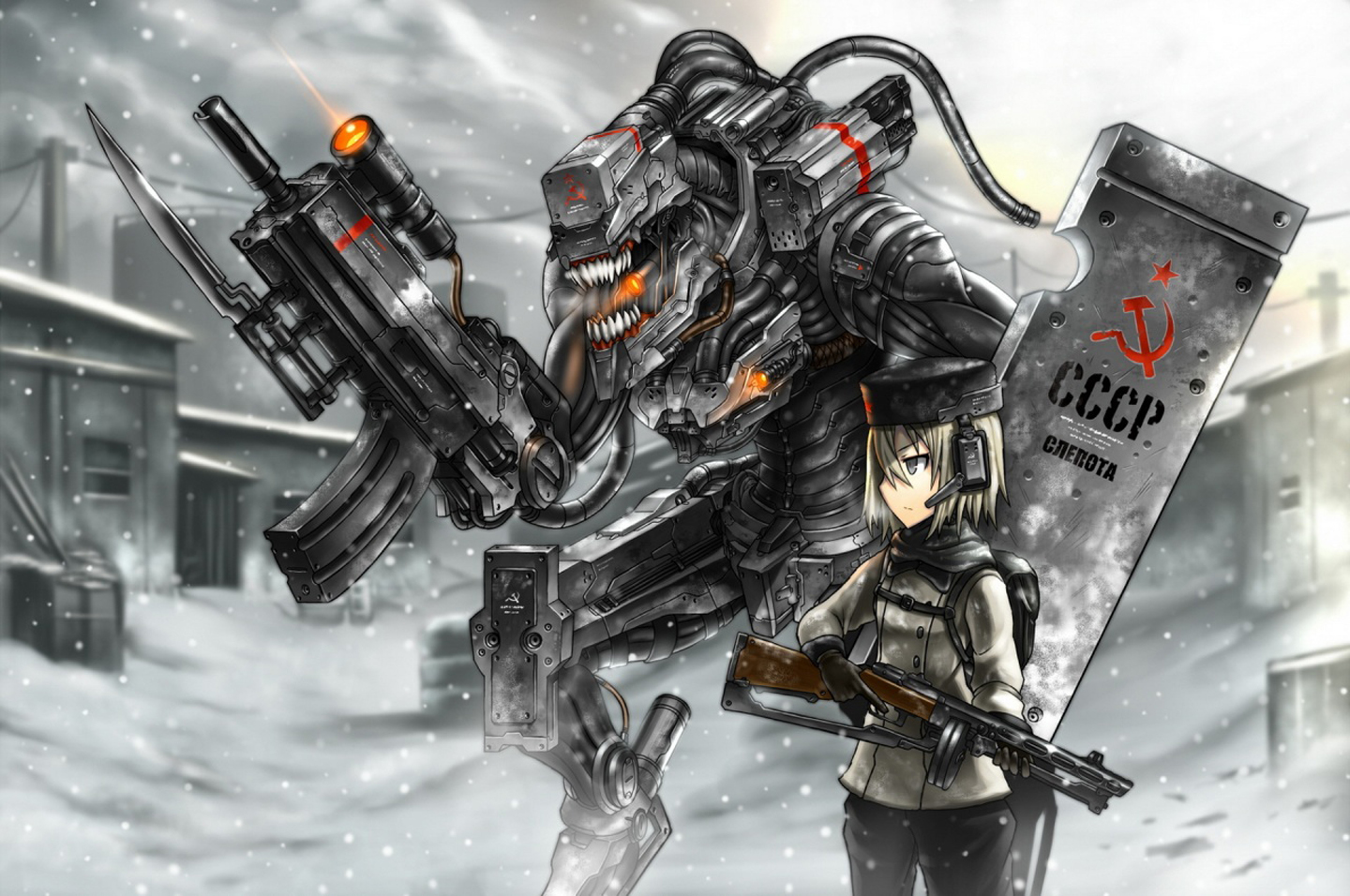 mecha+riffle+bayonet+snow+hd+wallpaper+%