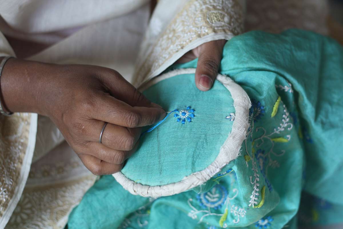 The Color Caravan Chikankari a delicate embroidery technique from Oudh