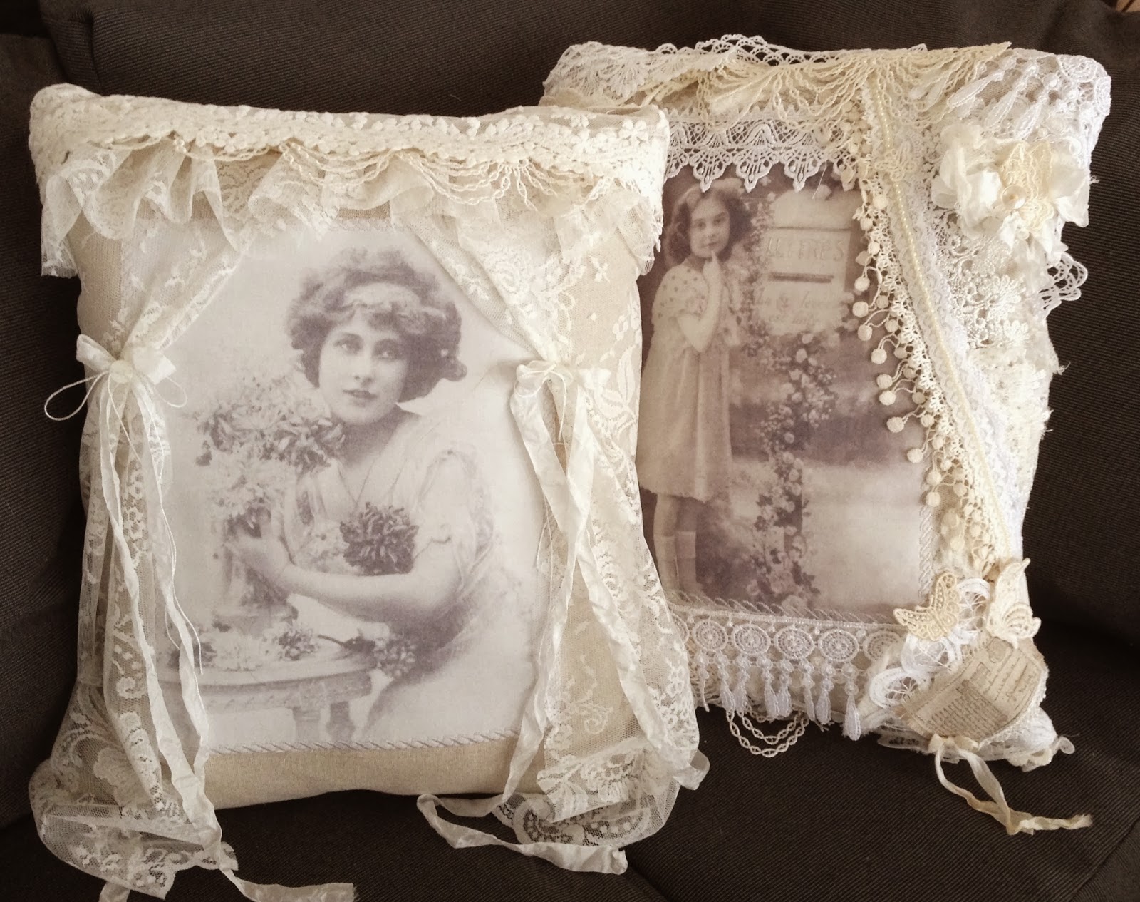 annes papercreations: Two more Shabby Chic pillows for my garden room