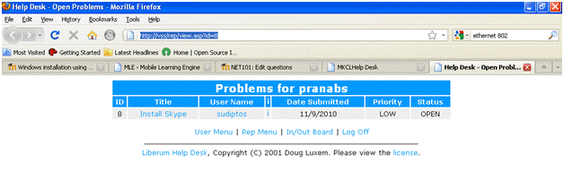 Pranab S Scrapbook Installing And Configuring Liberum Help Desk