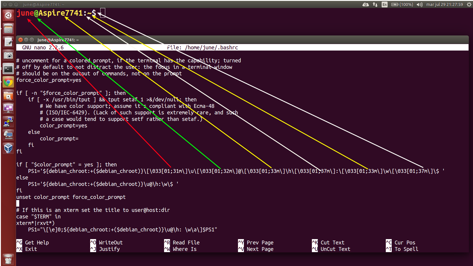 How to increase: How to change colors user and host in terminal ubuntu