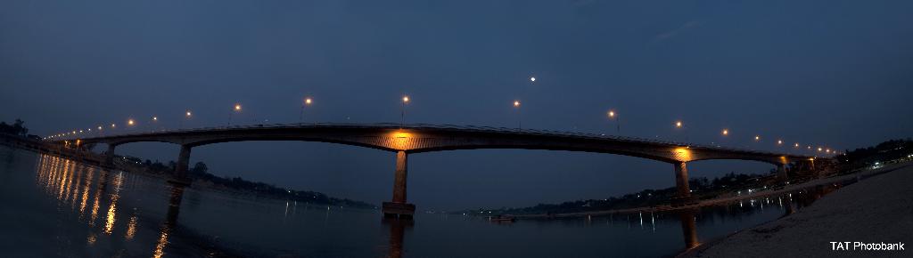 the " friendship bridge " links NongKhai to Laos