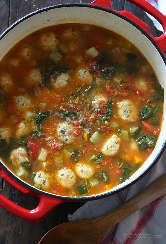 Mini Turkey Meatball Vegetable Soup | Skinnytaste