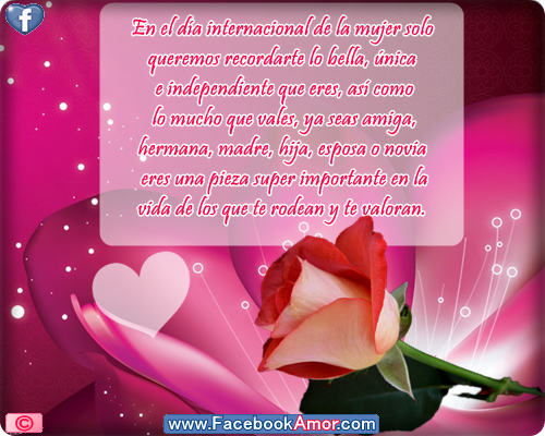 Resultado de imagen de mensajes dia de la mujer para facebook