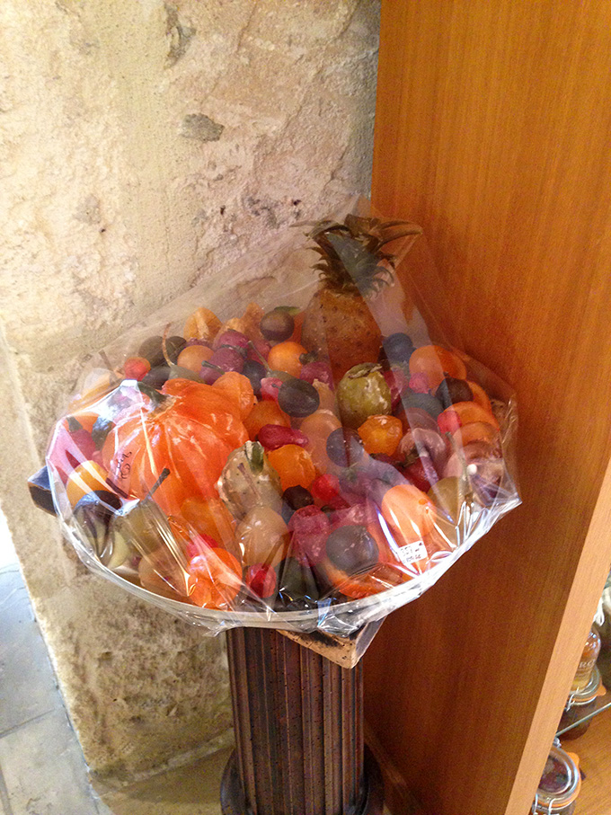 Fruit confits at Lilamand Confiseur Saint Rémy de Provence Lost in