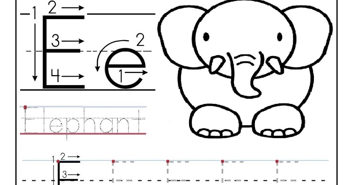 Free printable worksheet letter E for your child to learn and write