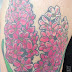 Lauren's Floral Tattoo, with a Bluebird