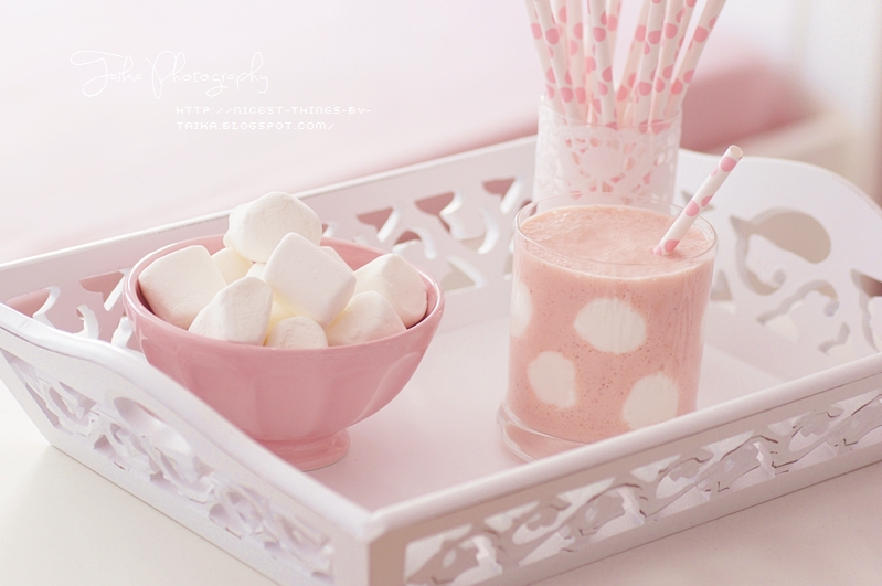 Zubereitung Polka Dot Milkshake mit Marshmallow Punkten 