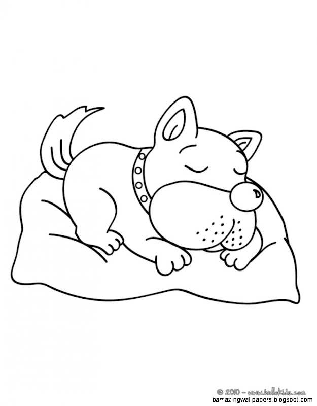 DOG coloring pages Sleeping Dog DOG coloring pages Sleeping Dog