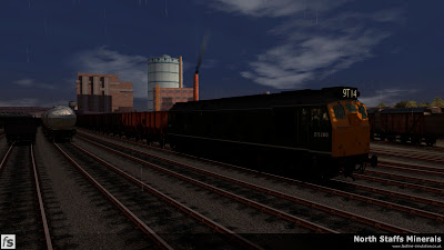 Fastline Simulation - North Staffs Minerals: 9T14 waits the road in Cockshute before departing with the first empties of the day to BIS Oakamoor. North Staffs Minerals, a route for RailWorks Train Simulator 2012.