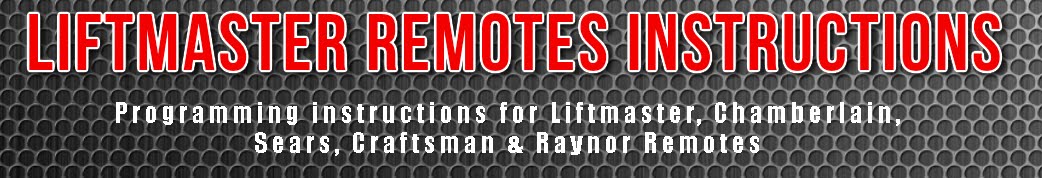 Liftmaster Remotes Instructions: 971LM Liftmaster Remote Programming