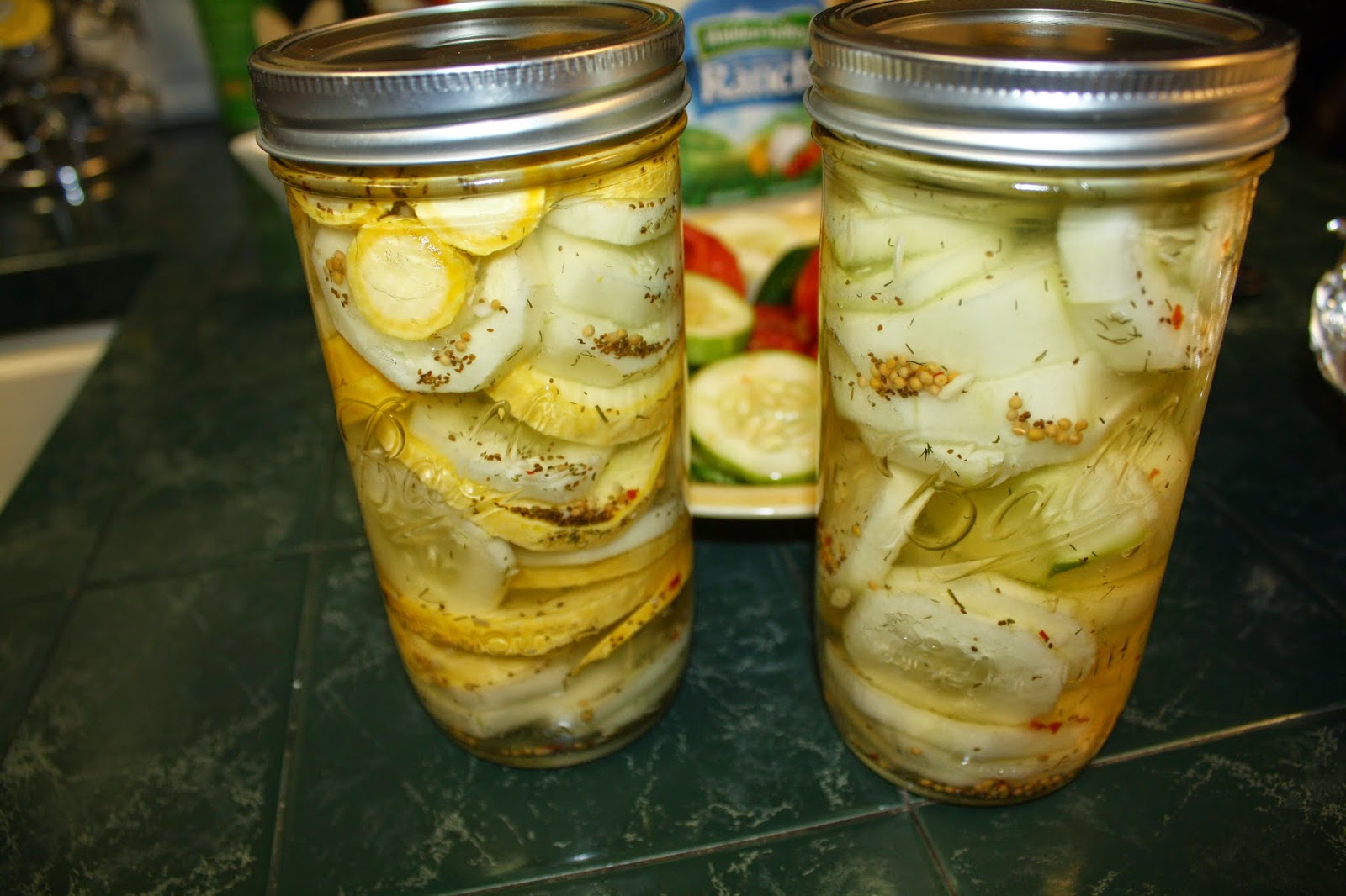 The Ranch Kitchen Refrigerator Okra and Cucumbers with Yellow Squash