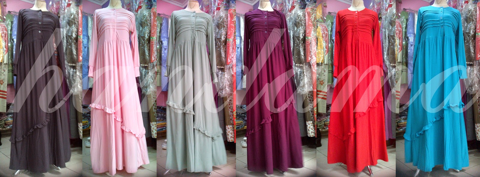 Model gamis rempel bawah