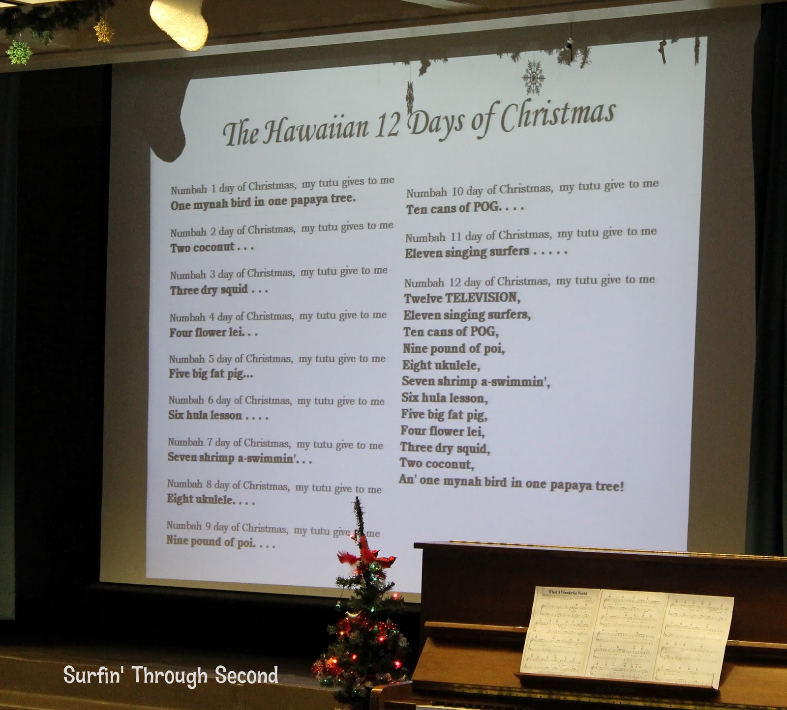 12 days of christmas lyrics hawaiian song