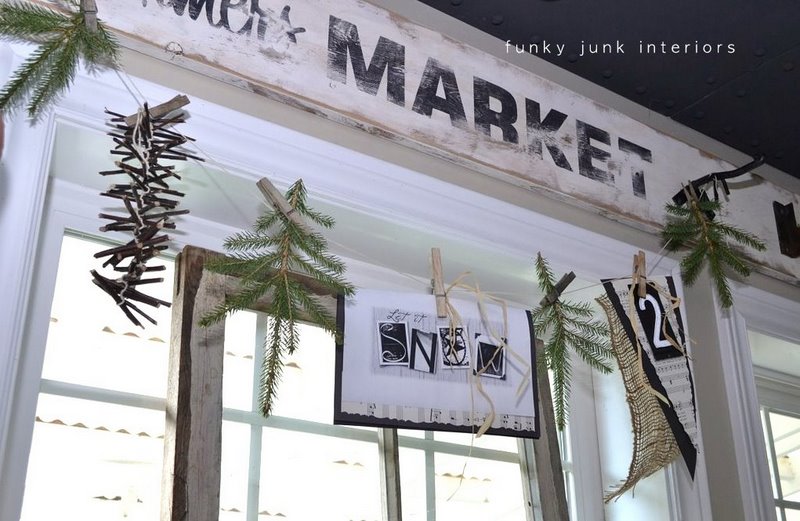 Funky Junk Interiors: A Christmas garland made from twigs