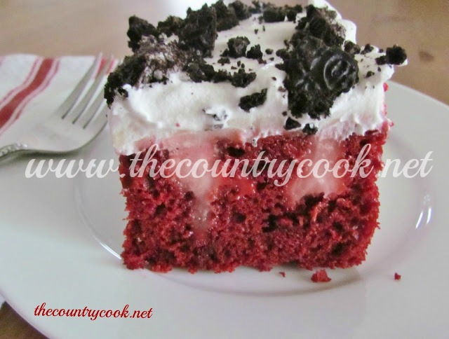 Red Velvet Poke Cake With Cheesecake Pudding Recipe Red Velvet Poke Cake With Cheesecake Pudding Recipe