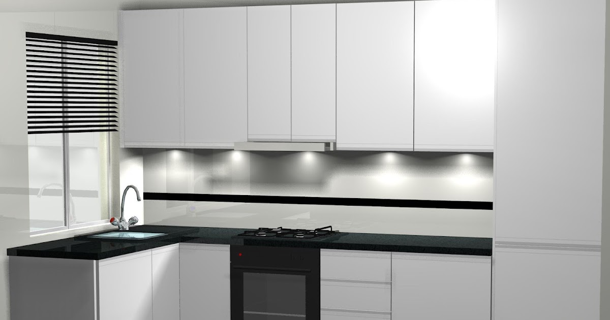 MI COCINA: Diseño de cocina en blanco lacado, con encimera en negro