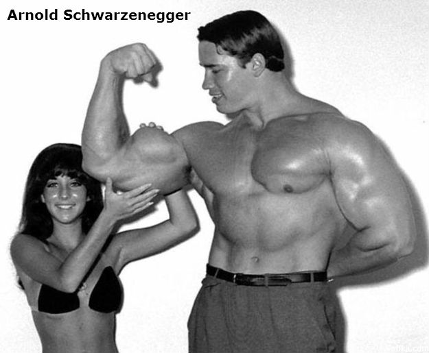 Arnold Schwarzenegger - his biceps are huge